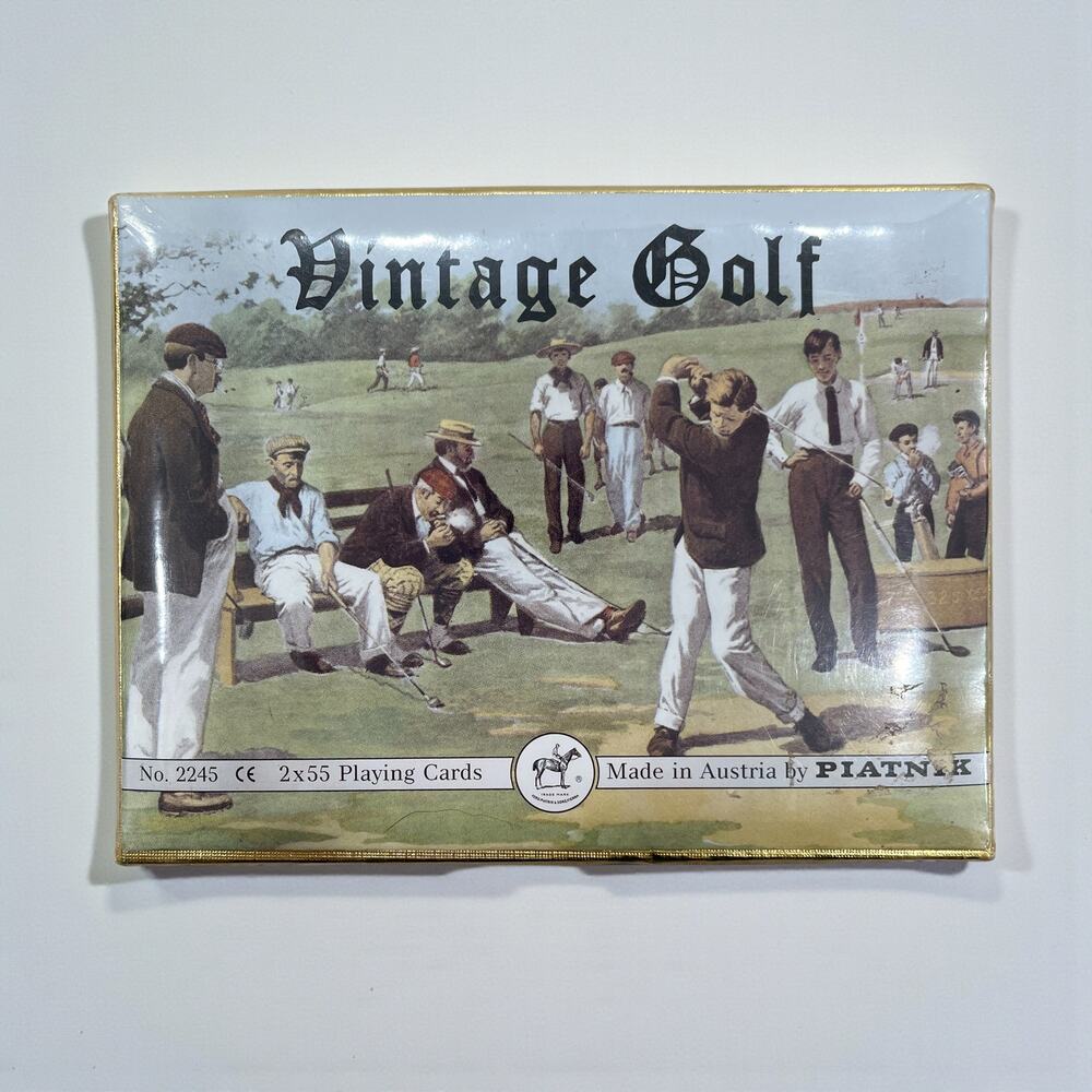 Piatnik 70s Vintage Golf Playing Cards Double Deck Sealed NIB Austria Made